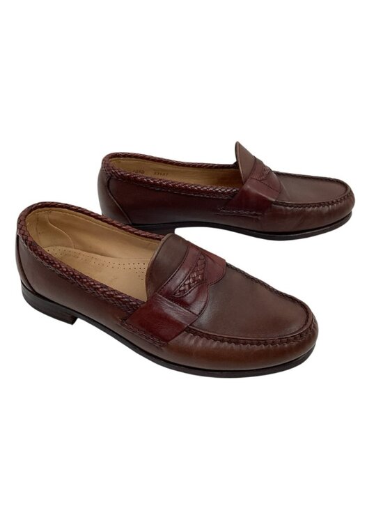 Allen Edmonds Newcastle Mens 10.5D Braided Leather Loafers Brown main image 7